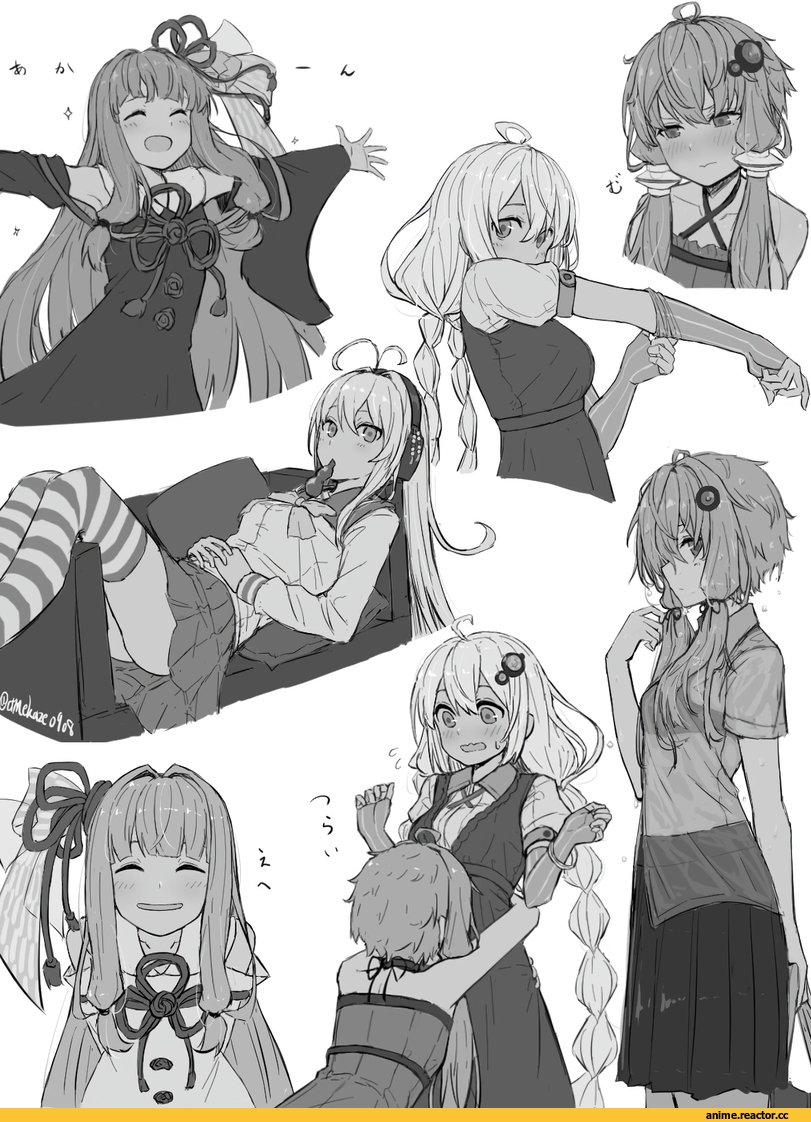 Monochrome (Anime), amekaze yukinatsu, kotonoha akane, kotonoha aoi, Yuzuki Yukari, Vocaloid, kizuna akari, Voiceroid, Maid, Anime
