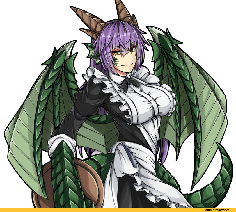 Monster Girl Encyclopedia, Monster Girl (Anime), dragon (monster girl encyclopedia), sanmotogoroo, Dragon Girl (Anime), Maid, Anime