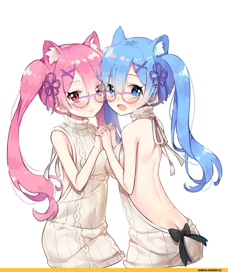 Virgin Killer Sweater, Rem (re zero), Re Zero Kara Hajimeru Isekai Seikatsu, Ram (Re Zero), Ayami (Annahibi), Anime Ears, Megane, Anime