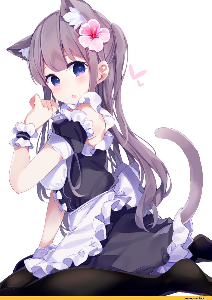 Chikuwa., AO, Anime Art, nekomimi, Animal Ears, Maid, Anime