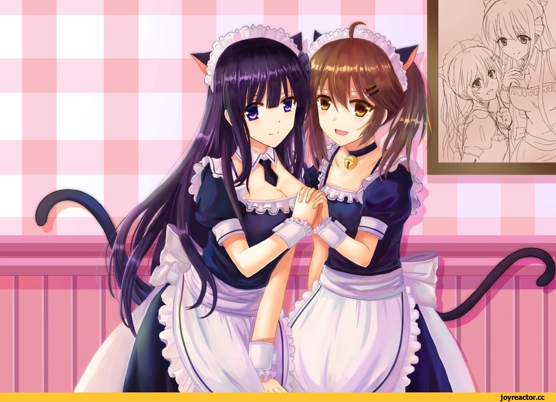Tricolour Lovestory, Foreign VN, Визуальные новеллы, фэндомы, Art vn, maids, Maid cafe, Maid, neko, Animal Ears, Anime