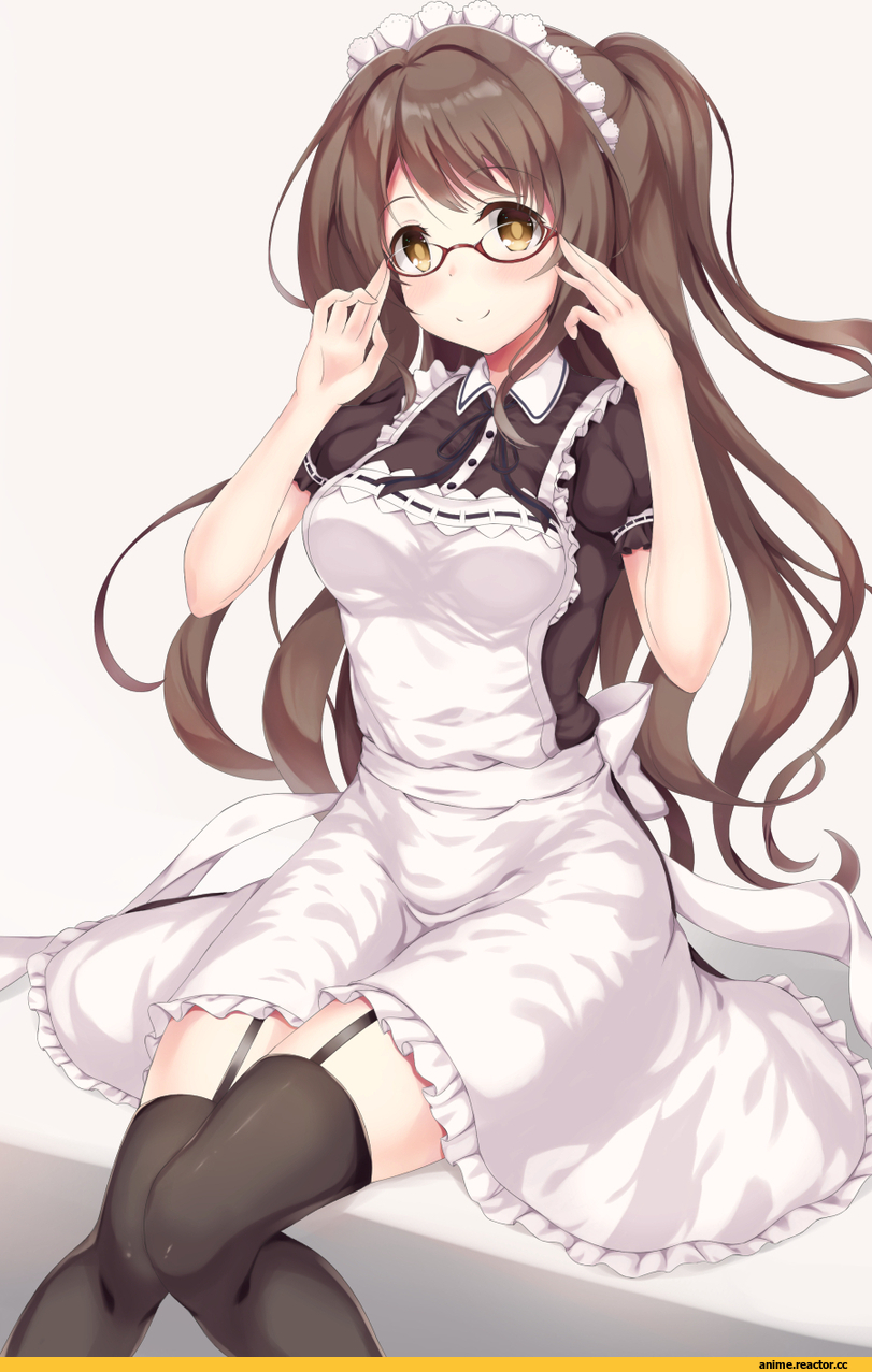 Shimamura Uzuki, Idolmaster, hinakurukuru, Megane, Maid, Anime