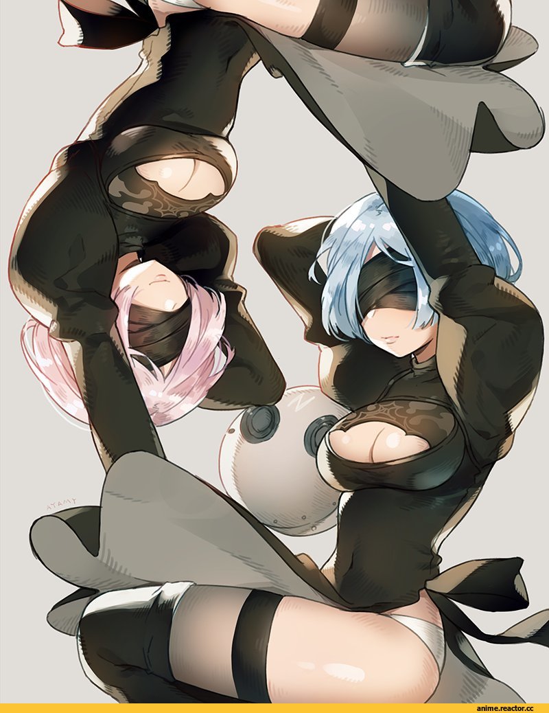 NieR Automata, Nier (series), Игры, Rem (re zero), Ram (Re Zero), YoRHa No.2 Type B, Ayami (Annahibi), Adult pantsu, Anime Ero, crossover, Anime, Re Zero Kara Hajimeru Isekai Seikatsu