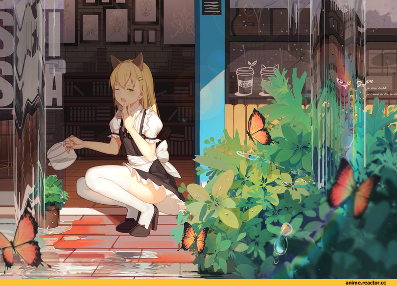 Anime Art, Soulkiller, Animal Ears, Maid, Anime