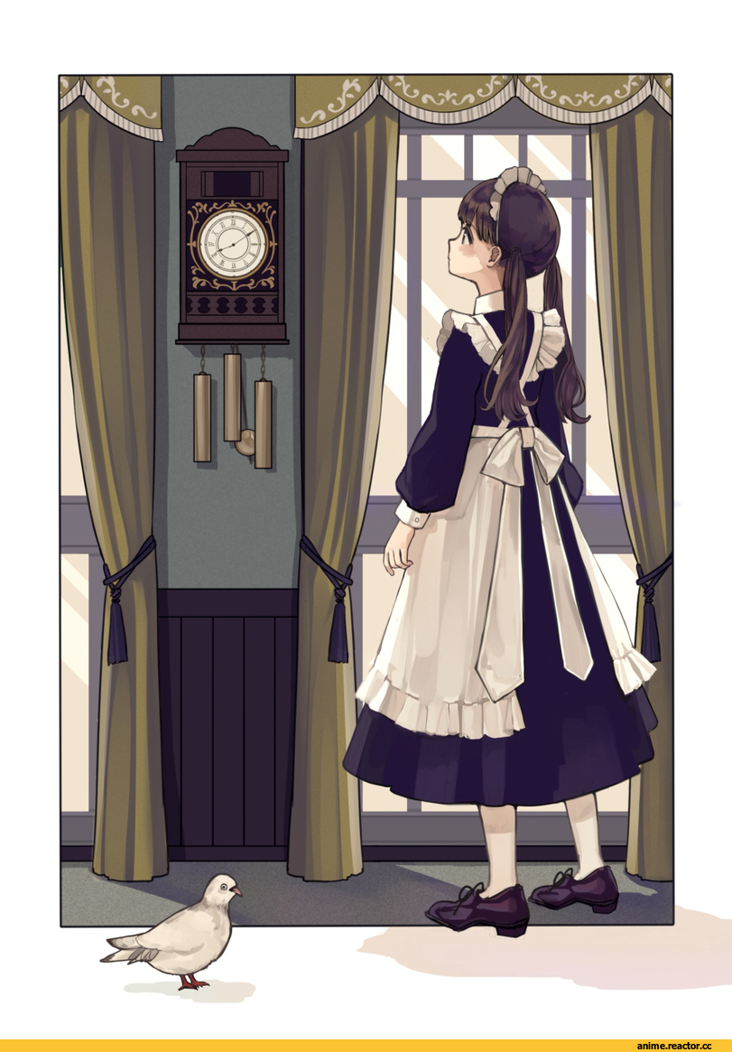 Anime Art, kashiwagi chisame, twintails, Maid, Anime