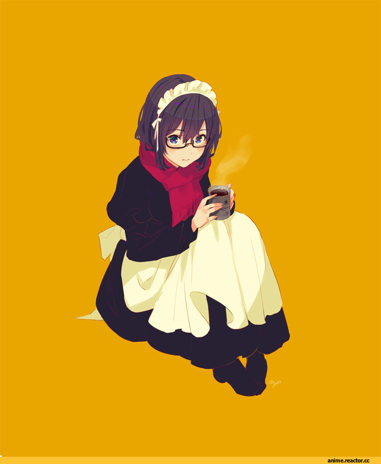 Anime Art, maeya susumu, original character, Maid, Megane, Anime