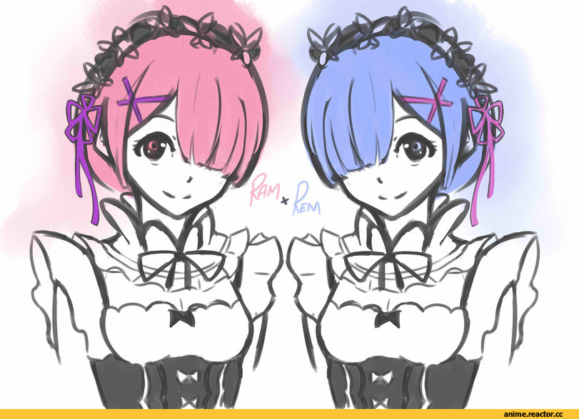 Re Zero Kara Hajimeru Isekai Seikatsu, Rem (re zero), Ram (Re Zero), Ikhlas Tawakal, artist, Anime