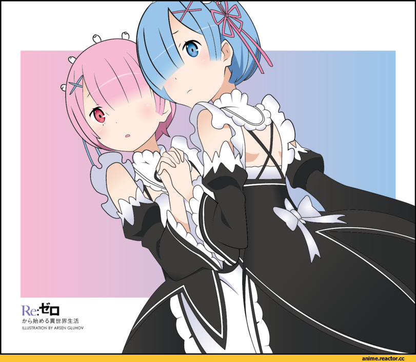 Re Zero Kara Hajimeru Isekai Seikatsu, Rem (re zero), Ram (Re Zero), Illustration, Anime