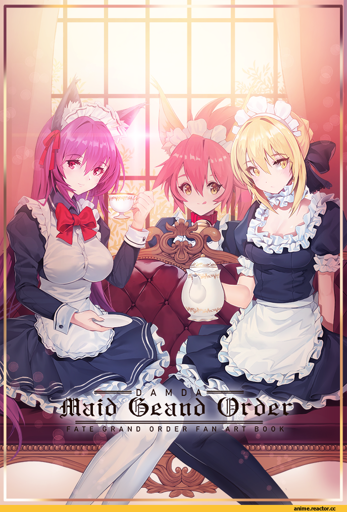 Scathach (Fate/grand order), Fate/Grand Order, Fate (series), Saber Alter, Fate/Stay Night, Tamamo Cat (Fate/grand order), damda, Maid, Animal Ears, Kitsune, Anime