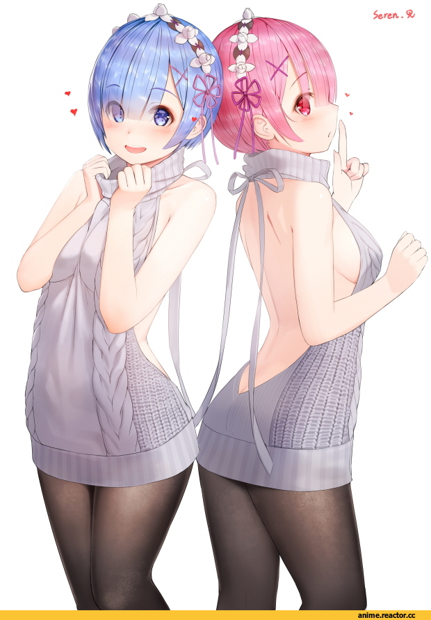 Re Zero Kara Hajimeru Isekai Seikatsu, Rem (re zero), Ram (Re Zero), JellyTits-7, Virgin Killer Sweater, Anime