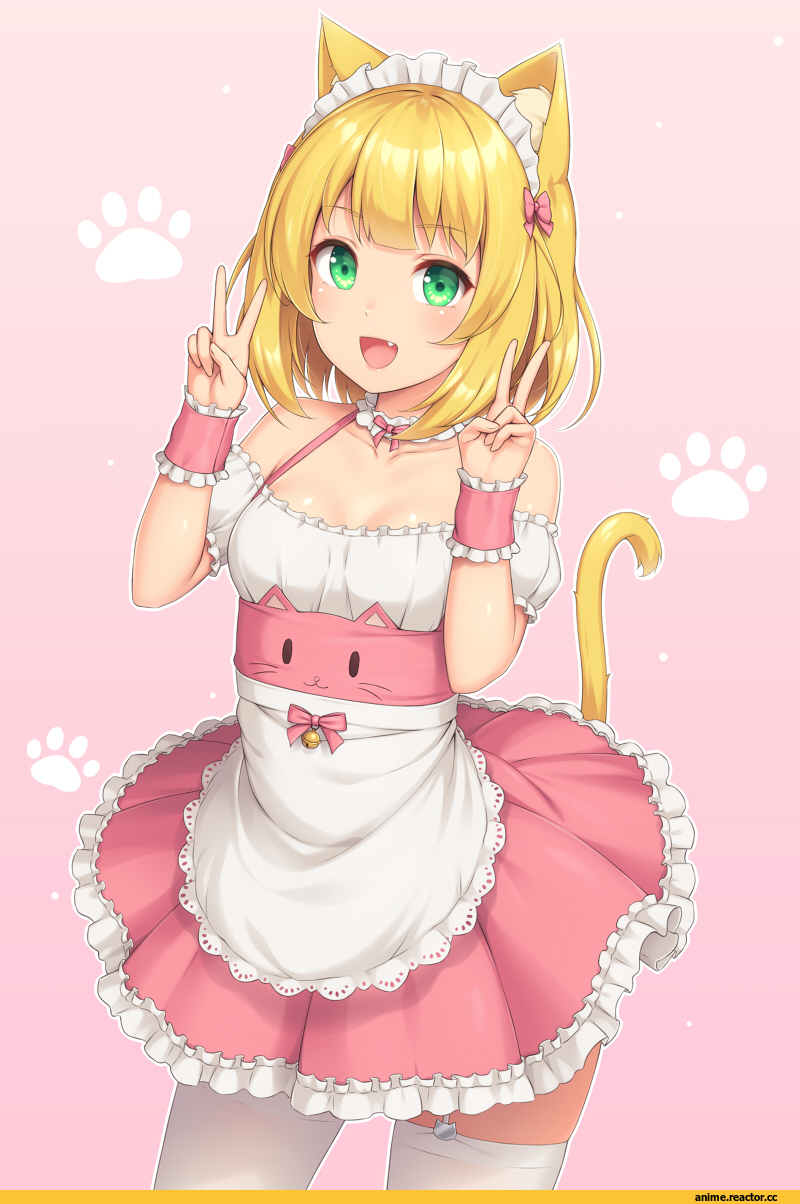sasaame, nekomimi, Animal Ears, AO, Anime Art, Maid, Anime