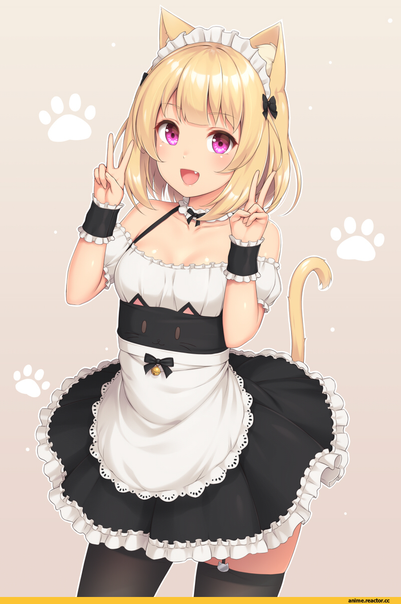 sasaame, nekomimi, Animal Ears, AO, Anime Art, Maid, Anime