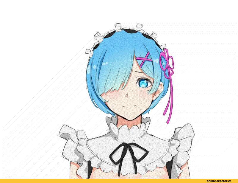 Anime Гифки, Rem (re zero), Re Zero Kara Hajimeru Isekai Seikatsu, saruno (eyesonly712), Anime