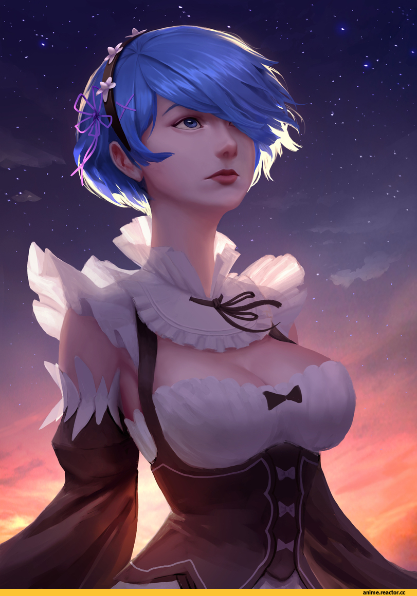 Rem (re zero), Re Zero Kara Hajimeru Isekai Seikatsu, zhong lin, Anime Art, Anime