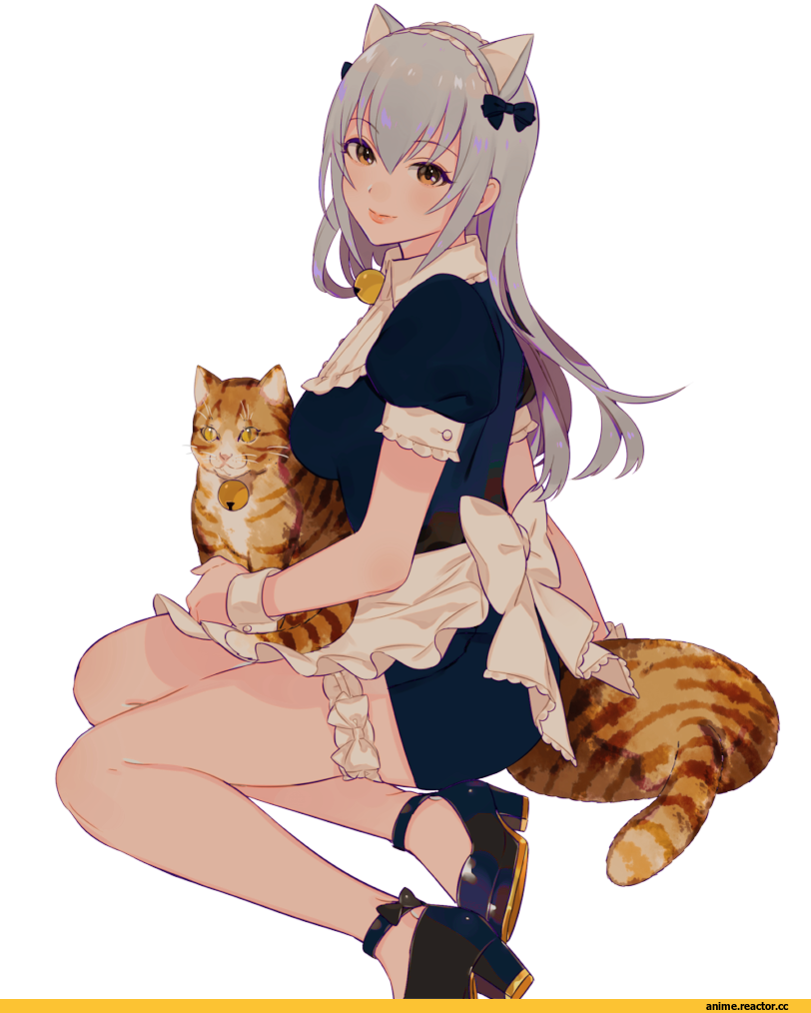 Anime Art, shimacchaoune, neko, Animal Ears, Maid, Anime