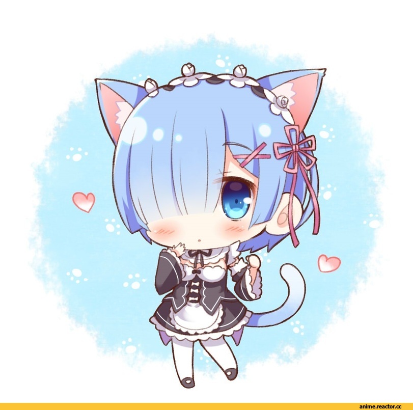 Rem (re zero), Re Zero Kara Hajimeru Isekai Seikatsu, Ram (Re Zero), neko, Animal Ears, Anime