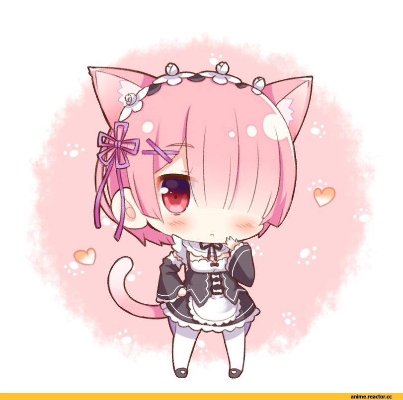Rem (re zero), Re Zero Kara Hajimeru Isekai Seikatsu, Ram (Re Zero), neko, Animal Ears, Anime