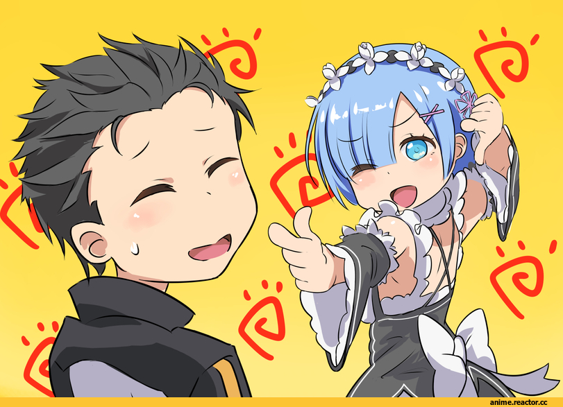 Re Zero Kara Hajimeru Isekai Seikatsu, Kobayashi-san Chi No MaiDragon, Rem (re zero), Natsuki Subaru, tochibi, crossover, Anime