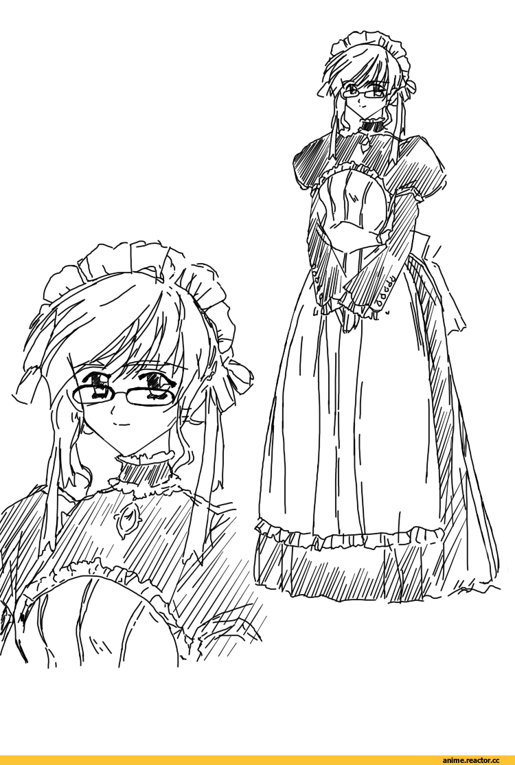 Anime Original, Anime Art, Каляки-Маляки, фэндомы, нарисовал сам, Monochrome (Anime), Maid, Taxuko, Anime