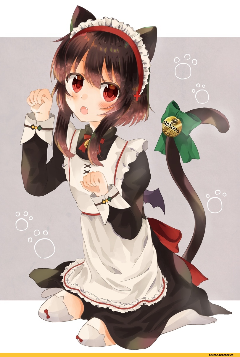Megumin, KonoSuba, nekomimi, Animal Ears, Maid, yuno (suke yuno), Anime