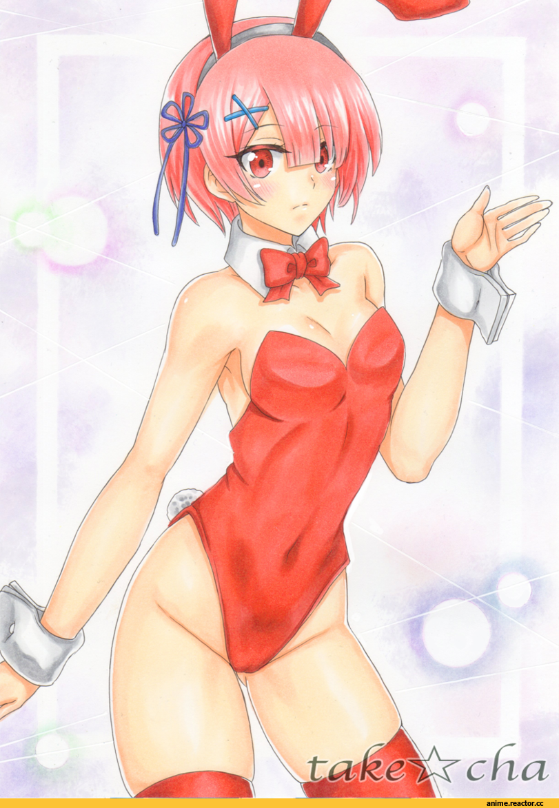 Rem (re zero), Re Zero Kara Hajimeru Isekai Seikatsu, Ram (Re Zero), Bunnysuit, takecha, Usagimimi, Animal Ears, Anime Paint, Anime Art, Anime