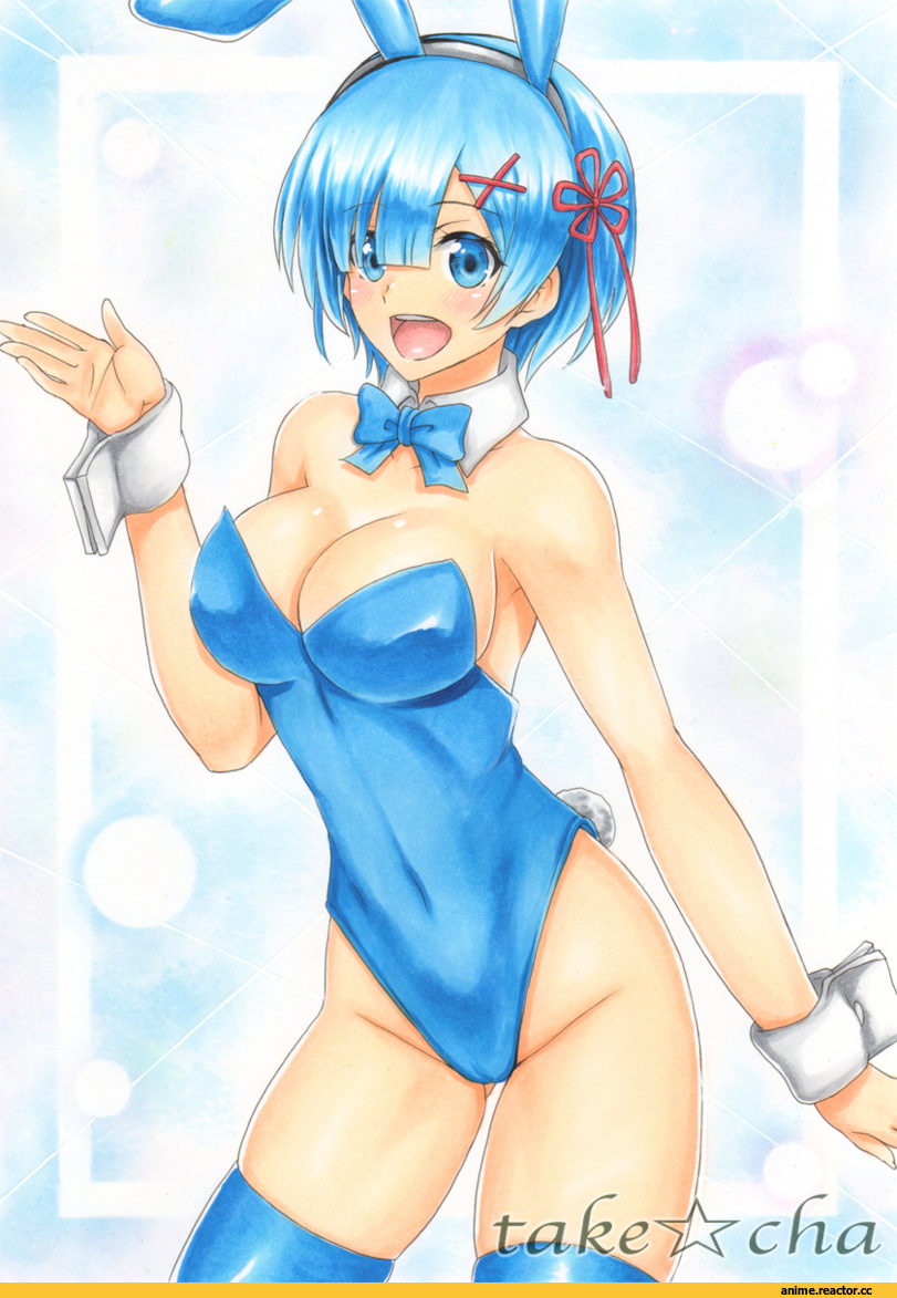 Rem (re zero), Re Zero Kara Hajimeru Isekai Seikatsu, Ram (Re Zero), Bunnysuit, takecha, Usagimimi, Animal Ears, Anime Paint, Anime Art, Anime