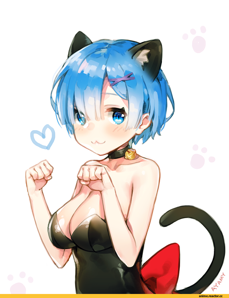 Ayami (Annahibi), Rem (re zero), Re Zero Kara Hajimeru Isekai Seikatsu, nekomimi, Animal Ears, Anime