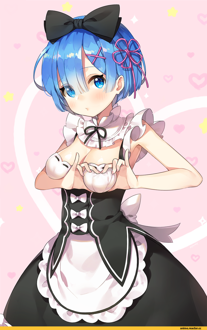 Rem (re zero), Re Zero Kara Hajimeru Isekai Seikatsu, Ayami (Annahibi), heart-shaped boob challenge, Anime
