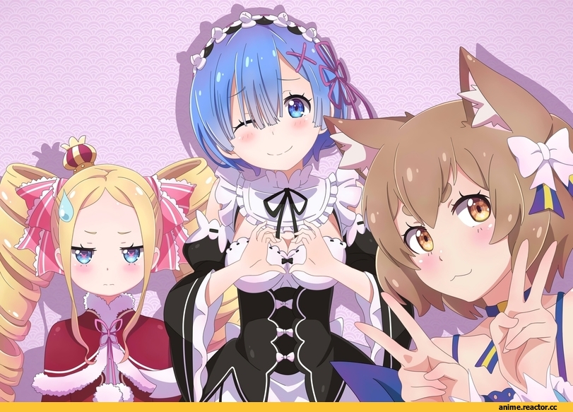 Rem (re zero), Re Zero Kara Hajimeru Isekai Seikatsu, ferris, Beatrice (Re Zero), Felix Argyle, Animal Ears, Animal Ears Kun, nekomimi, Anime