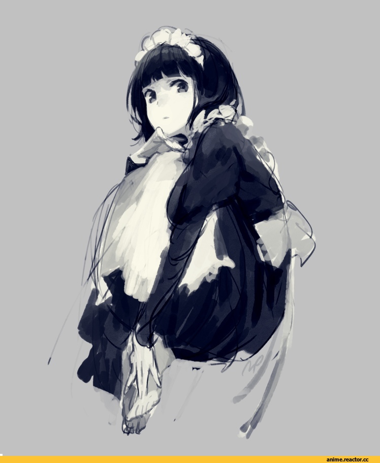 Anime Art, Anime Original, Maid, no33no, арт барышня, art, Anime