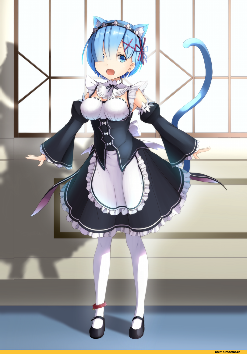 Re Zero Kara Hajimeru Isekai Seikatsu, Rem (re zero), Animal Ears, nekomimi, hazakura shoha, Anime
