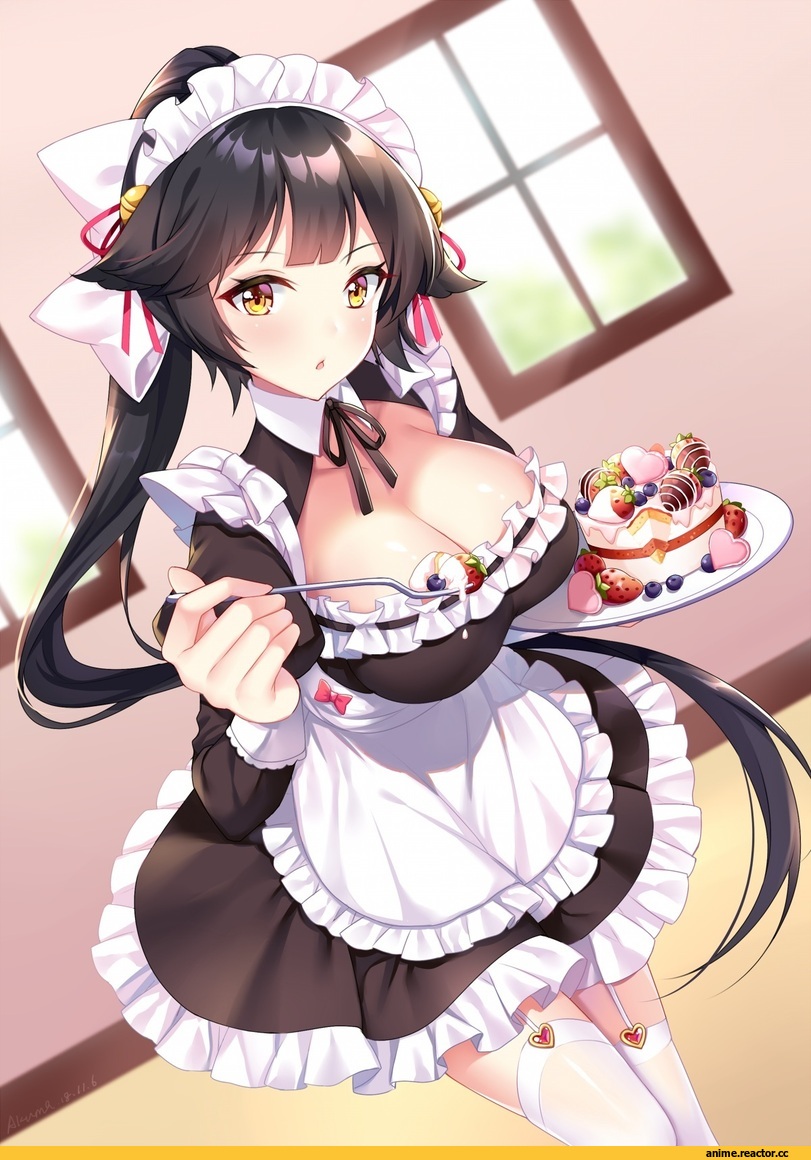 ju topia, Takao (Azur Lane), Azur Lane, Maid, Anime