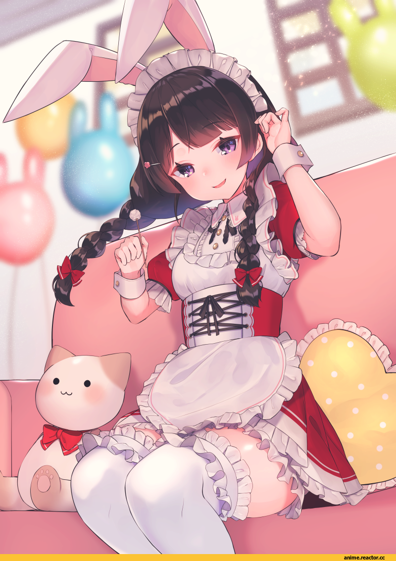 tsukino mito, Nijisanji, Maid, Usagimimi, Animal Ears, suzuho hotaru, Anime