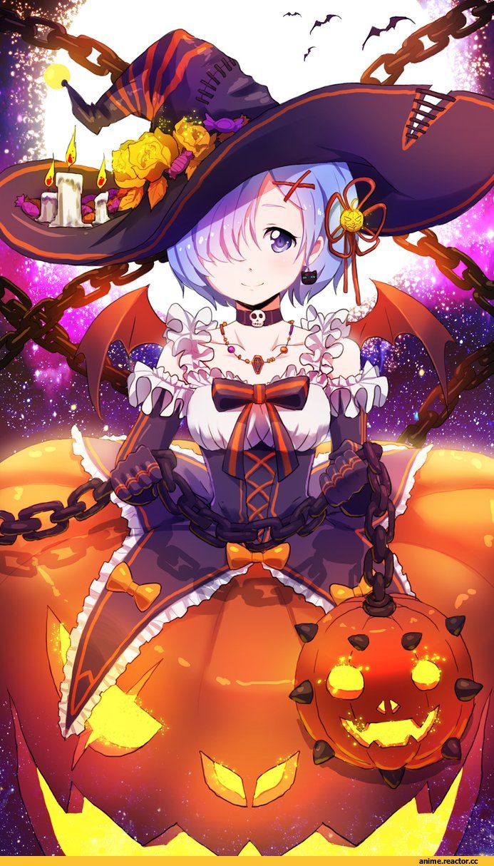 Rem (re zero), Re Zero Kara Hajimeru Isekai Seikatsu, Anime Art, Halloween, Witch, Antsstyle, artist, Anime