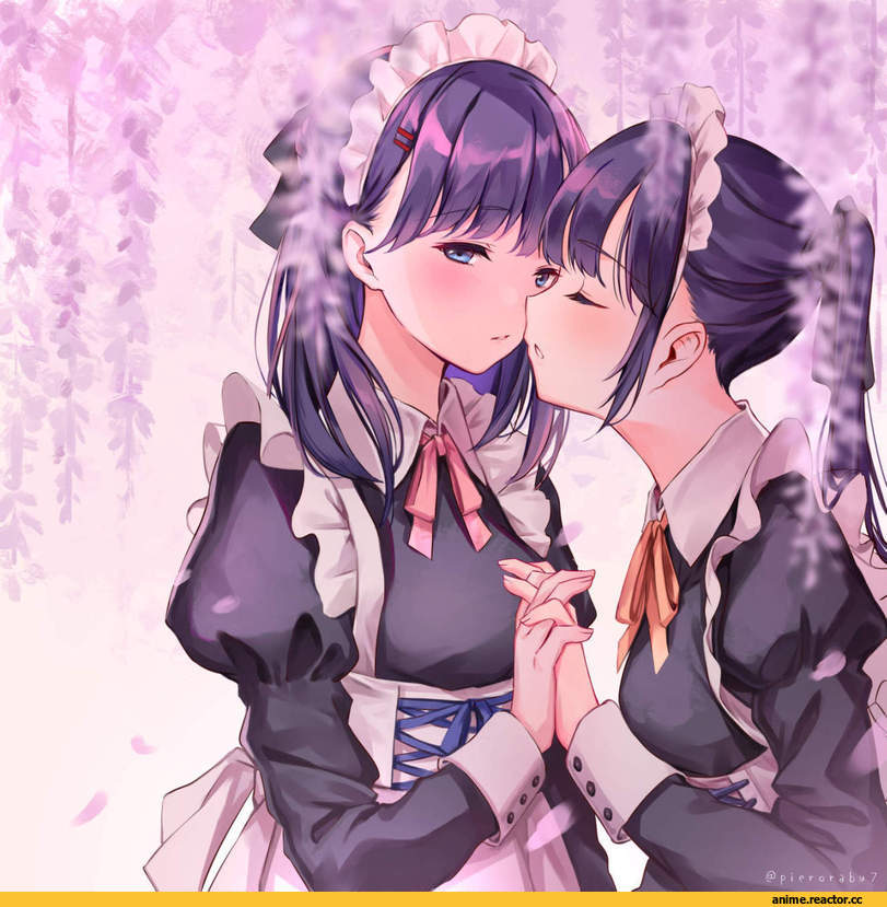 AO, Anime Art, Maid, Shoujo Ai, PieroRabu, Anime