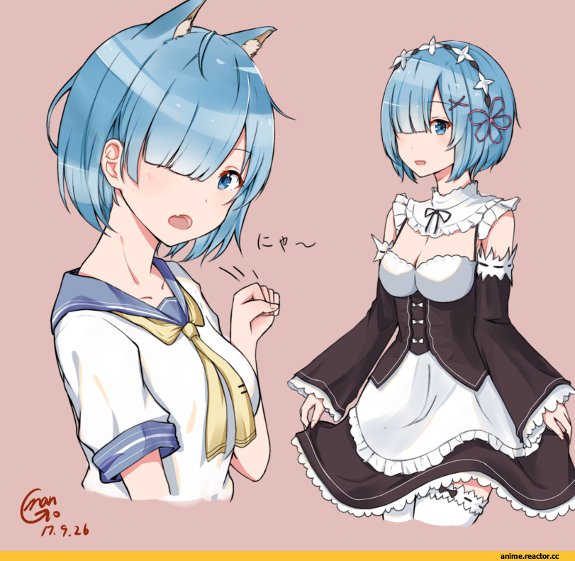 Re Zero Kara Hajimeru Isekai Seikatsu, Rem (re zero), mango (mgo), neko, Animal Ears, Anime