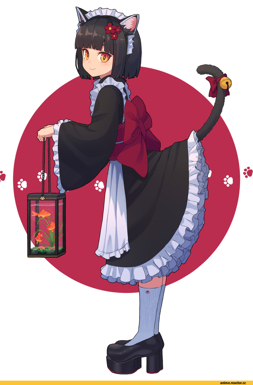 Anime Art, artist, wozora, neko, Animal Ears, Maid, Anime