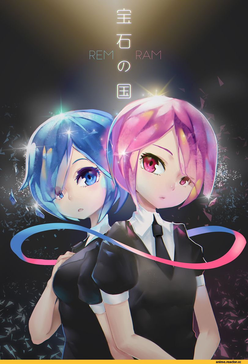 Rem (re zero), Re Zero Kara Hajimeru Isekai Seikatsu, Ram (Re Zero), crossover, Houseki no Kuni, Anime