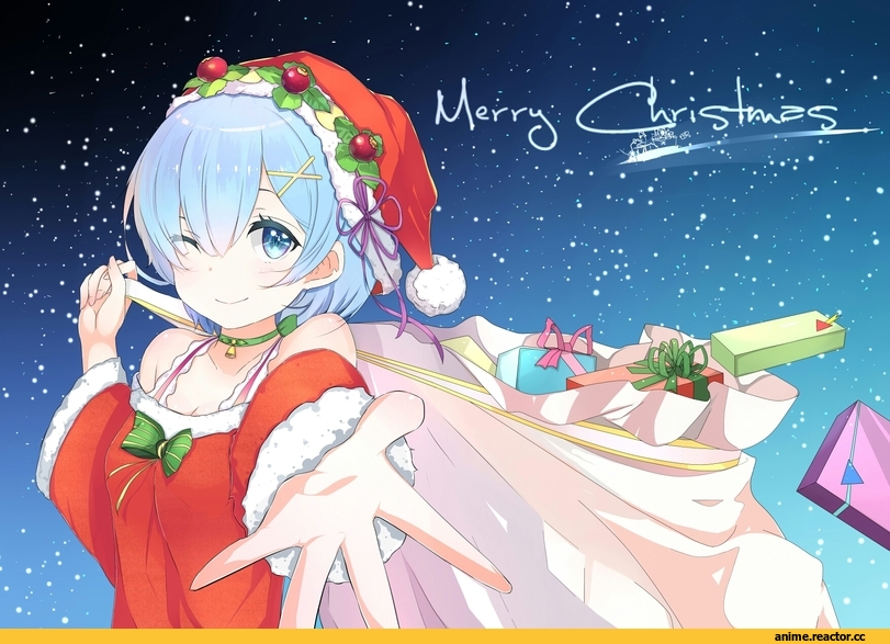 Re Zero Kara Hajimeru Isekai Seikatsu, Rem (re zero), Anime Christmas, aiqing, Anime