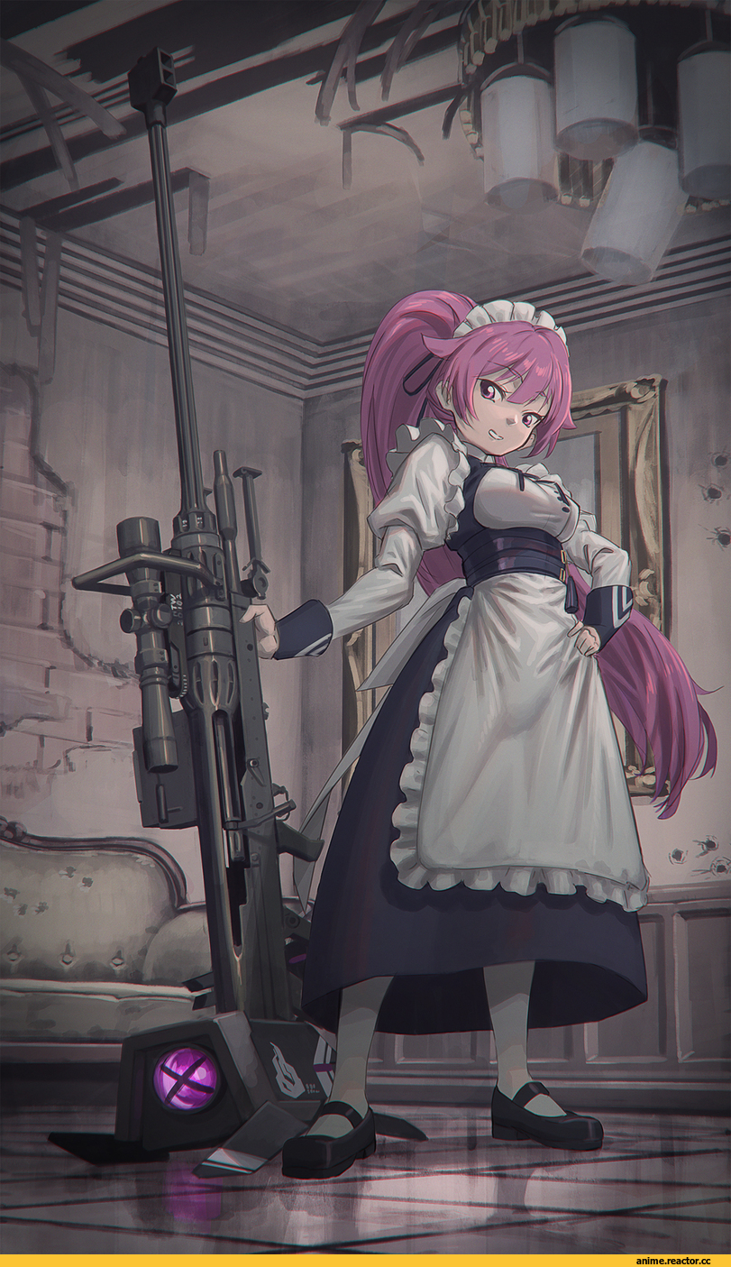NTW-20 (Girls Frontline), Girls Frontline, hironii (hirofactory), Maid, Dinergate (Girls Frontline), Sangvis Ferri (Girls Frontline), Anime