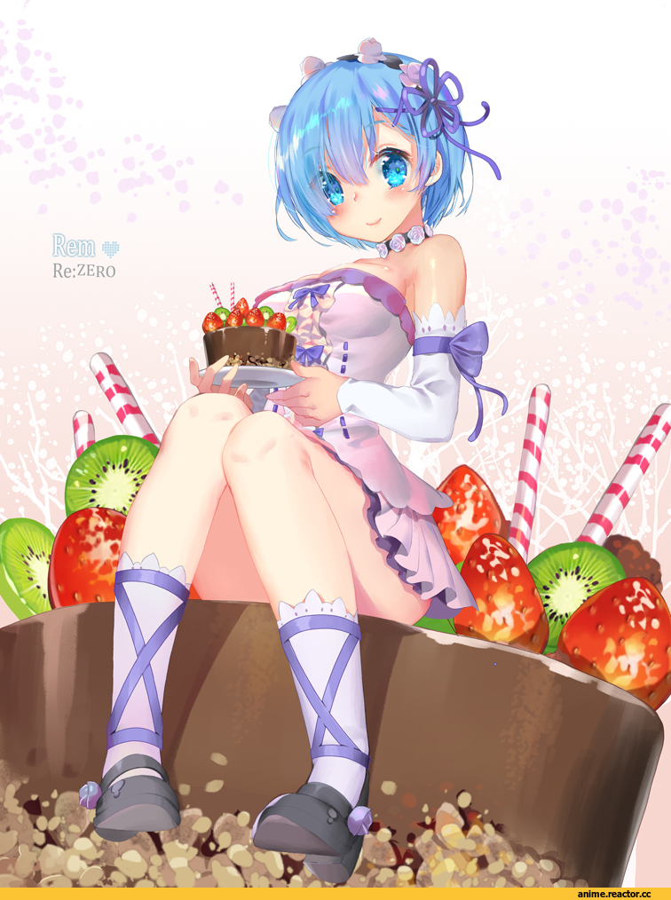 Re Zero Kara Hajimeru Isekai Seikatsu, Rem (re zero), Няши в еде, Anime Няши, mintchoco (orange shabette), Anime