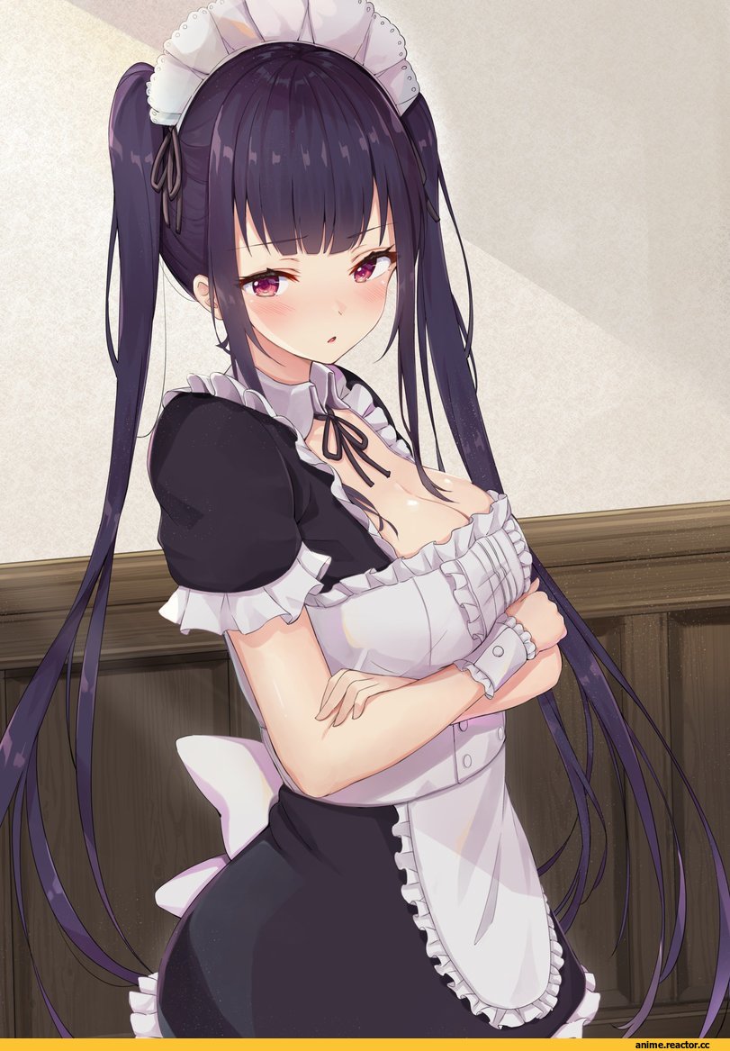 Anime Art, artist, racchi., twintails, Maid, Anime