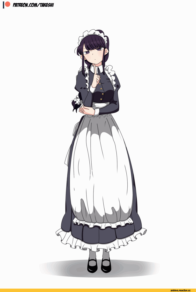Komi-san wa Comyushou desu, komi shouko, takeshi~, Maid, Anime Гифки, Anime