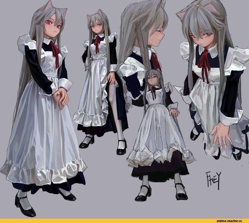 FKEY, Anime Art, artist, Maid, Animal Ears, Anime