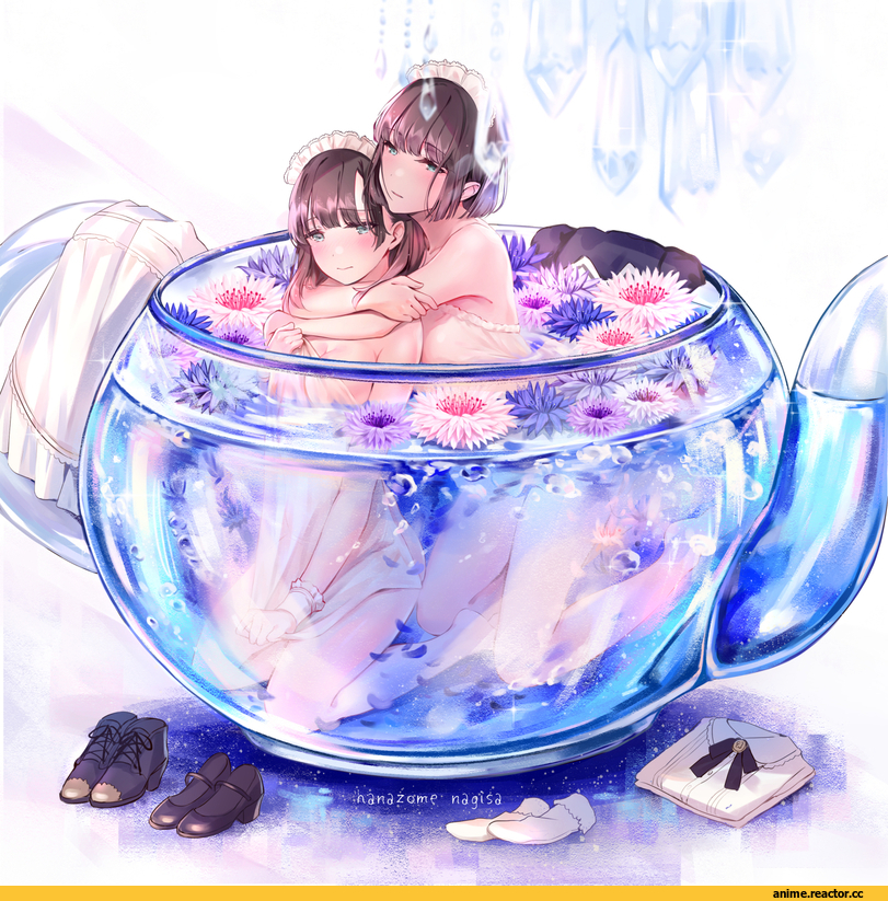 Anime Art, artist, PieroRabu, Anime Ero Swim, Anime Ero, Anime Ero Yuri, Maid, Anime