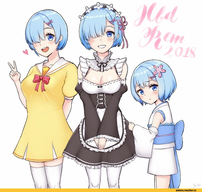 Re Zero Kara Hajimeru Isekai Seikatsu, Rem (re zero), Ram (Re Zero), chibi, Nemusuke, Anime