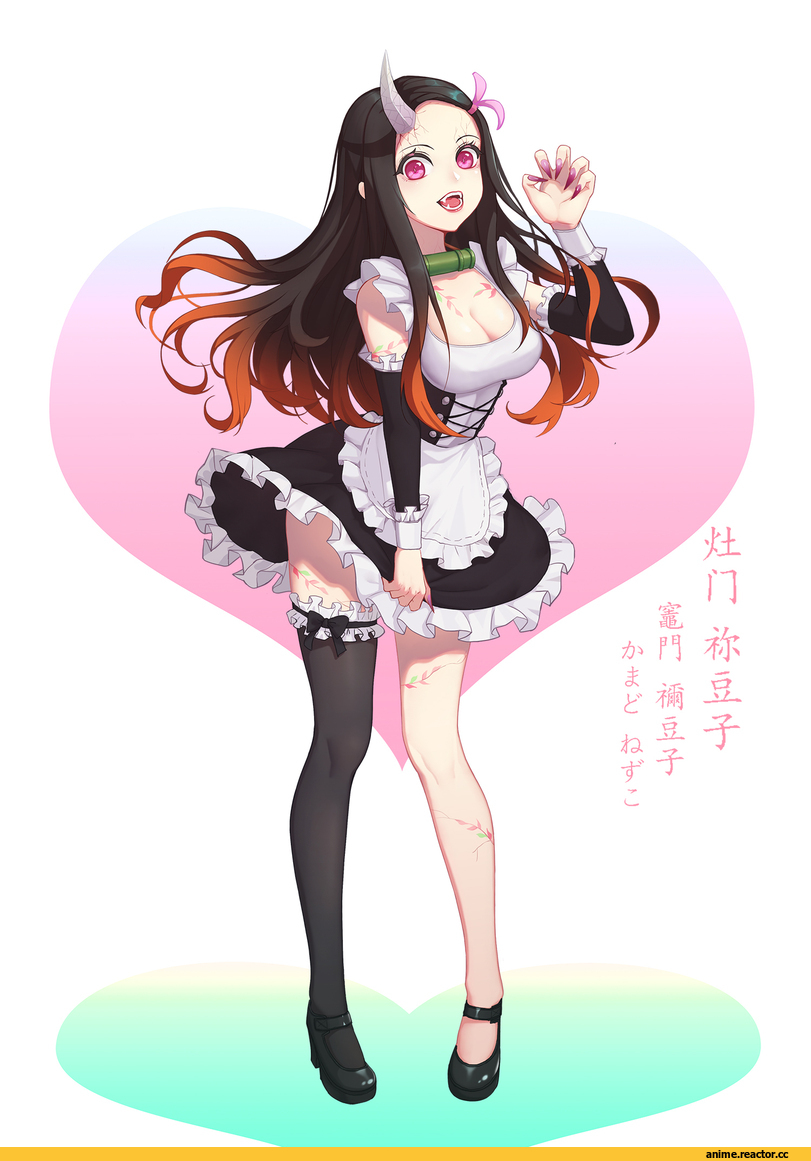 Kamado Nezuko, Kimetsu no Yaiba, Maid, Demon Girl (Anime), Monster Girl (Anime), Anime
