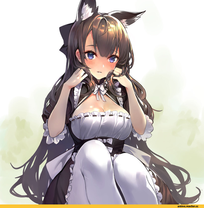 Amagi (Azur Lane), Azur Lane, Maid, Kitsune, Animal Ears, ghost cc, Anime