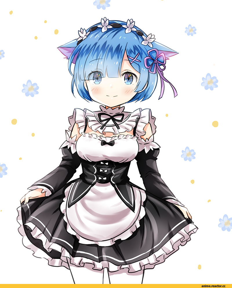 Re Zero Kara Hajimeru Isekai Seikatsu, Rem (re zero), Animal Ears, nekomimi, melynx (user aot2846), под катом еще одна, Anime