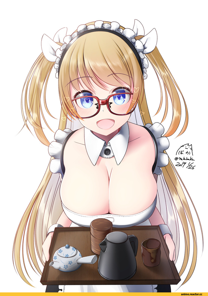 AO, Megane, Maid, Anime Ero Oppai, Anime Ero, Nekobaka, Anime Art, artist, Anime